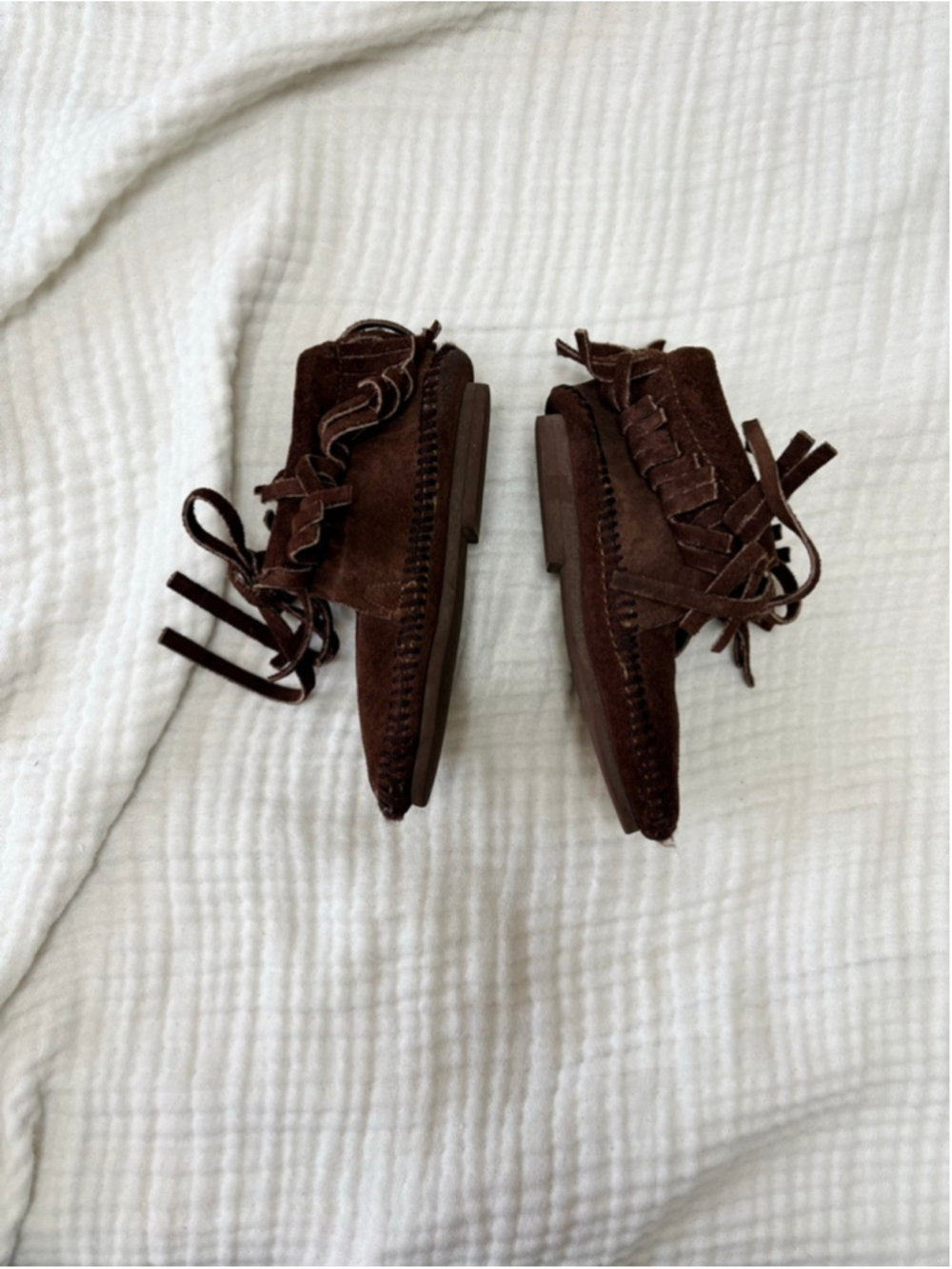 Baby Unbranded Brown Moccasins suede Leather - Picture 9 of 9